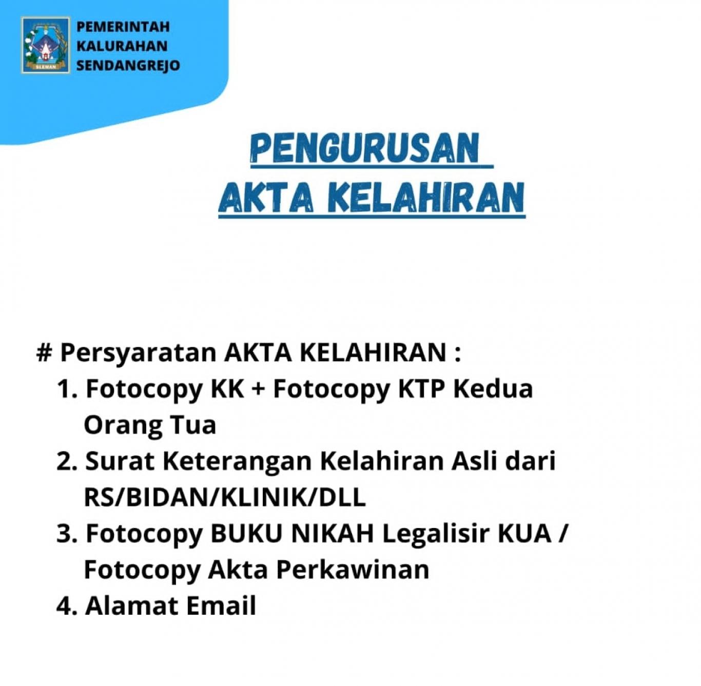 Persyaratan Pembuatan Akta Kelahiran