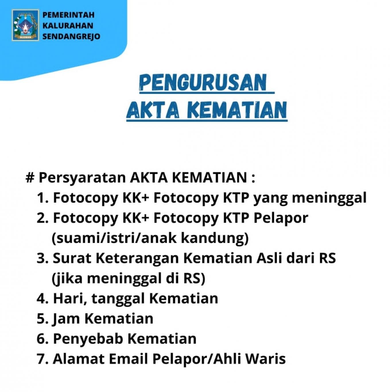 Persyaratan Pembuatan Akta Kematian