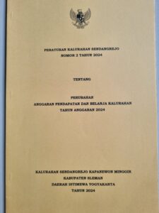 Perkal Sendangrejo Nomor 2 Tahun 2024 Tentang Perubahan APBKal Tahun Anggaran 2024